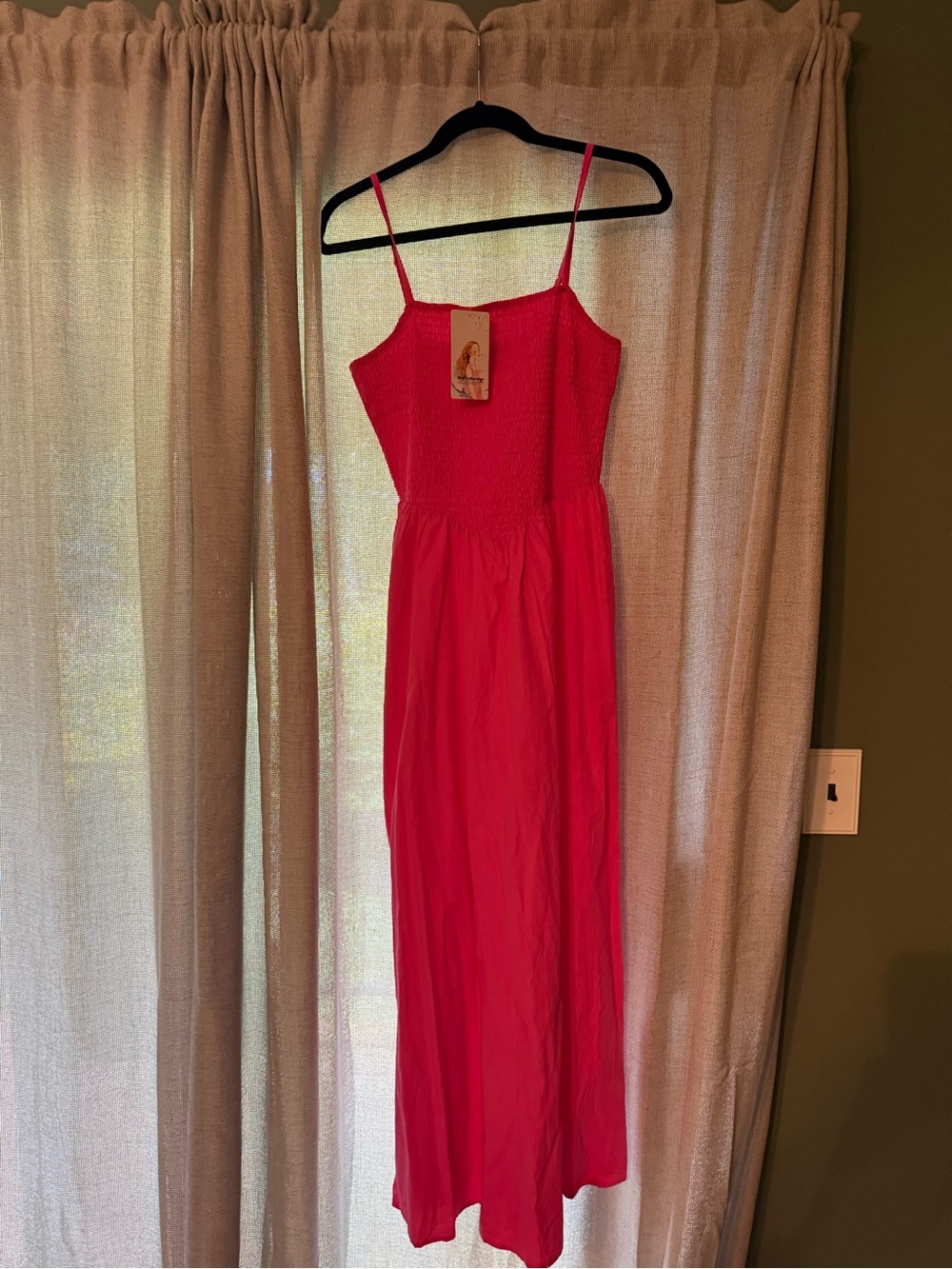 Pink Spaghetti Strap Maxi Dress - Women NWT